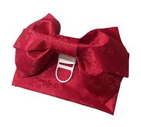 Kimono Obi Jacquard pré-noué nœud ceinture cummerbund rouge