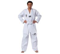 Kimono Taekwondo enfant Kwon Starfighter - blanc/blanc/noir - 140 cm 150 cm