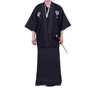 Kimono traditionnel japonais à manches larges pour homme - Peignoir de bain Yukata avec ceinture Obi, 14# Noir, Taille unique