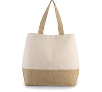 Kimood Sac shopping en toiles de coton & jute - Natural/Natural, One Size