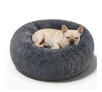kimpets Lit apaisant pour Chiens de Petite, Moyenne et Grande Taille - Lit Rond Lavable en Forme de Beignet, antidérapant, en Fausse Fourrure Moelleuse en Forme de Beignet, pour Animaux de Compagnie