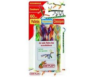 Kimplay - 60201 - kit de loisirs créatifs - 60 brins scoubidou + notice G