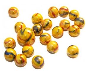 Kim'Play Sachet de 20 Billes de 1.6 cm + 1 Callot de 2.5 cm Jaune canari - Jeu de Recreation
