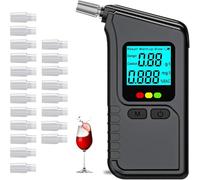 kimprinsj Éthylotest britannique avec 20 embouts buccaux - Éthylotest numérique à double capteur professionnel - Éthylotest portable - Usage personnel à domicile