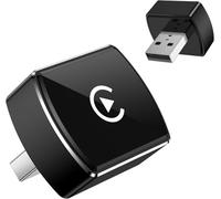 KIMQIS Adaptateur sans Fil CarPlay et Android Auto 2-en-1, Mise à Jour OTA à Latence Ultra-Faible, Mini-dongle USB-C pour véhicules équipés d'un système câblé d'origine (2016+), Adaptateur sans Fil