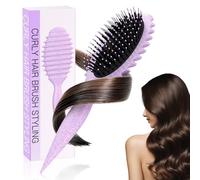 Kimsky Brosse à cheveux universelle pour hommes et femmes - Brosse à cheveux bouclés sans tirer - Une brosse pour tous les types de cheveux, y compris les cheveux bouclés et lisses - Violet