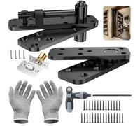 KIMSOFUNNY Charnière de porte cachée, charge de 258,5 kg, matériel de porte pivotant robuste, rotation à 360°, noir