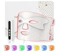 KIMTAR Masque LED Visage Luminothérapie, 7 Couleurs Masque Luminothérapie Visage Réduction des Rides et Rajeunissement de Peau, Red Light Therapy pour les Soins de la Peau à Domicile(Blanc)