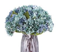 Kimura's Cabin 6pcs Fake Blue Flowers Artificial Silk Hydrangea Flowers Bouquets Faux Hydrangea Stems for Home Table Centerpieces Wedding Party Decoration(Blue, Pack of 6)