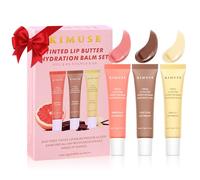 KIMUSE Lot de 3 Baumes à Lèvres Teintés Hydratants à l'Acide Hyaluronique | Céramide et Vitamine E : Bouche Souple et Brillante Sans Effet Cireux, Formule Végane, à Porter Seul ou en Top Coat