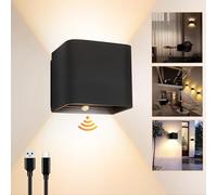 Kimuwote Applique Murale Interieur/Exterieur Avec Angle de Faisceau Réglable Lampes Murales LED 3000K Blanc Chaud Noire Applique Extérieur Etanche IP65