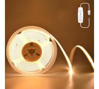 Kimuwote Bande LED COB, 3 mètres, lumières de bande LED USB 5 V, blanc chaud, 3000 K, bande LED flexible à intensité variable USB 960 LEDs, pour la chambre, la maison, l'armoire, l'éclairage DIY