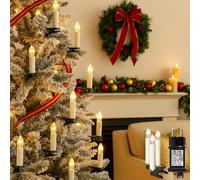 Kimuwote Bougies de Sapin de Noël,Guirlande Lumineuse de Noël avec30 Bougies, Lumières d'Arbre Décoration à la Maison pour Fête