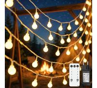 Kimuwote Guirlande Boule Lumineuse Extérieure 25M 200LED Blanc Chaud, 8 Modes, Étanche IP44 avec Prise et Télécommande, Lampe pour Jardin, Balcon, Terrasse, Fête, Mariage et Maison