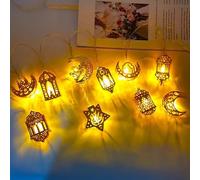 Kimuwote Guirlande lumineuse Ramadan - 1,53 m - 10 LED - 2 modes - Blanc chaud - Pour le Ramadan - Pour l'intérieur et le jardin - Pour l'intérieur et le jardin - Anniversaire