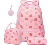 Kimwadalh Cartable Primaire Fille Paillettes Sacs d'école Fraises Sac à Dos Enfent Filles Scolaires,Cartables Primaires Sacs à Dos CE1 CE2 Fille