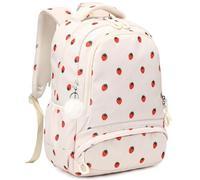 Kimwadalh Fraises Sac à Dos Enfent Cartable Primaire Filles Scolaires 1-3 Classe,Sacs d'école Fille Grand Cartables Primaires Sacs à Dos CE1 CE2 Fille Velours côtelé