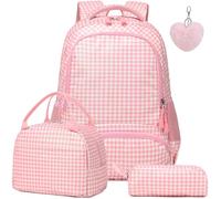 Kimwadalh Plaid Cartable Primaire Paillettes Sac à Dos Enfent Filles Scolaires,Set Sacs d'école Fille Cartables Primaires Sacs à Dos CE1 CE2 Fille