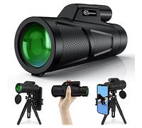 Kimwood Télescope monoculaire haute puissance HD 12 x 50 avec trépied pour smartphone, lunette monoculaire avec prisme BAK4, étanche et portable pour observer les oiseaux sauvages et les voyages