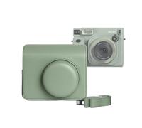 Kimyoaee Étui de transport pour appareil photo instantané Fujifilm Instax Wide 400 - Sac en cuir avec bandoulière amovible, Vert