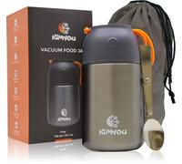 Kimyou Thermos alimentaire 530, 730 ml,Mug isotherme en acier inoxydable de qualité supérieure,Pour boissons chaudes et froides, nourriture, soupe, café, brosse et cuillère incluses (Gris, 730 ml)
