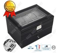 KIN TD® Boîte à montres étui écrin homme femme cuir stockage présentoir coffret haut-de-gamme classe élégant exquis flanelle métal