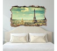 kina 3DC0002 Autocollant mural - Idées déco - Paris 3D - Mesures 100x60 cm - Décoration murale, Autocollants muraux, Papier peint
