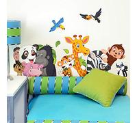 kina - Sticker Mural Décoration Chambre Enfant R00150 - Eco-Tessuto, Hypoallergénique, Repositionnable, Effet caresse, École Maternelle - Graphique Savane Zoo Jungle 40x30 cm