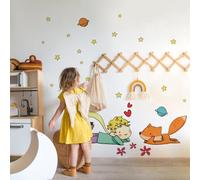 kina - Sticker Mural Décoration Chambre Enfant R00158 - Eco-Tessuto, Hypoallergénique, Repositionnable, Effet caresse, École Maternelle - Graphique Le Petit Prince et mesure 100x30 cm