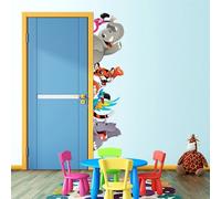kina - Sticker Mural Décoration Chambre Enfant R00190 - Eco-Tessuto, Hypoallergénique, Repositionnable, Effet caresse, École Maternelle - Graphique Savane Zoo Jungle 120x30 cm