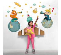 kina - Sticker Mural Décoration Chambre Enfant R00570 - Eco-Tessuto, Hypoallergénique, Repositionnable, Effet caresse, École Maternelle - Graphique Le Petit Prince et mesure 100x30 cm