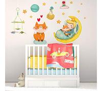 kina - Sticker Mural Décoration Chambre Enfant R00572 - Eco-Tessuto, Hypoallergénique, Repositionnable, Effet caresse, École Maternelle - Graphique Le Petit Prince et mesure 90x30 cm