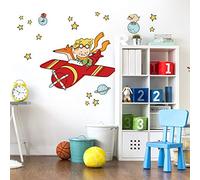 kina - Sticker Mural Décoration Chambre Enfant R00578 - Eco-Tessuto, Hypoallergénique, Repositionnable, Effet caresse, École Maternelle - Graphique Le Petit Prince et mesure 100x30 cm
