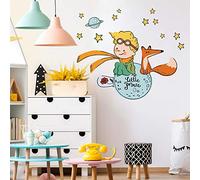 kina - Sticker Mural Décoration Chambre Enfant R00579 - Eco-Tessuto, Hypoallergénique, Repositionnable, Effet caresse, École Maternelle - Graphique Le Petit Prince et mesure 100x30 cm