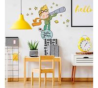 kina - Sticker Mural Décoration Chambre Enfant R00580 - Eco-Tessuto, Hypoallergénique, Repositionnable, Effet caresse, École Maternelle - Graphique Le Petit Prince et mesure 100x30 cm