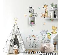 kina - Sticker Mural Décoration Chambre Enfant R00678 - Matériau Tissu écologique, Hypoallergénique, Repositionnable, Effet caresse, École Maternelle - Graphique Savane Zoo Jungle et mesure