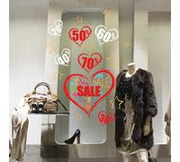 kina - UVSD0077 Autocollant de Fenêtre Transparent Amovible Repositionnable pour Vitrines en Verre Magasins - Stickers Soldes d'hiver d'été Réductions Occasions - 2 feuilles 45x35cm