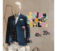 kina - UVSD0240 Autocollant de Fenêtre Transparent Amovible Repositionnable pour Vitrines en Verre Magasins - Stickers Soldes d'été Réductions Occasions - 2 feuilles 42x30 cm