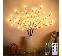 Kinamy Arbres Lumineux LED, Lot de 3 Branches Lumineuses 60 LED 8 Modes avec Prises, Arbre de Noel Lumineux avec Télécommande, Décoration pour Noël, Thanksgiving, Pâques