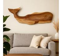 Kinaree Décoration murale en bois de baleine Suar - Sculpture murale en bois sculpté à la main - En bois massif - Décoration naturelle - Design asiatique - Pièce unique d'Indonésie - Environ 90 cm