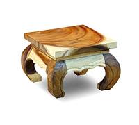 Kinaree Table d'opium naturelle - Table d'appoint en bois d'opium en acacia massif - Convient comme table de chevet ou tabouret à fleurs 30 x 30 cm