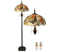 Kinbolas Lampadaire Tiffany Style 16" Abat-jour Lampe Sur Pied vintage design en vitrail lampe de lecture Art déco Salon Étude Chambre Chevet Cadeaux Luminaire (Color:B-7)