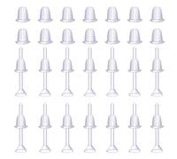 KINBOM 100 paires Fermoir Boucles d'Oreilles, Attache Boucles D'oreilles, Earring Fermoir de Boucle d'Oreille Transparent pour le Sport Femmes Hommes Boucle d'Oreille Bricolage,4mm Tête en coupe