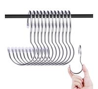 KINBOM 12pcs Crochets en Forme de S de 10cm, Crochet en S Crochet pour Penderie pour Suspendre des Accessoires des Outils des Ustensiles (Argent)