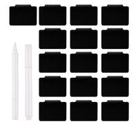 KINBOM 16 Pièces Étiquettes pour Panier, Étiquettes de Panier à Clipser pour Bacs de Rangement Porte-Étiquettes pour Tableau Noir avec 2 Marqueurs pour Panier Garde-Manger Boîte d'Organisation