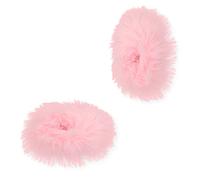 KINBOM 2 Pièces Chouchous à Cheveux en Fausse Fourrure de Lapin en Peluche, Élastiques Moelleux Queue de Cheval Accessoires pour Cheveux (Rose Clair)