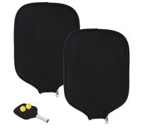 KINBOM 2 Pièces Housse de Raquette, Universelles 22 x 31cm Housse de Pagaie en Néoprène Manchon de Raquette de Pickleball pour la Plupart des Pagaies de Pickball Standard USAPA et Allongées (Noir)