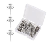 KINBOM 20 Pièces Petite Cheville à Tête,Clous Muraux à Double Tête Cintres pour Crochets à Punaise Crochets à Punaise Décoratifs pour Maison Salle Bureau Salle d'Étude Cloisons Sèches (Argent)