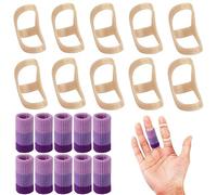 KINBOM 20pcs Kit d'Attelle de Doigt, 10 Tailles Attelle Doig Attelle de Doigt de Déclenchement Ovale & 10 Manchons Souples pour Pouce Moyen Anneau Index Pinky (Violet)