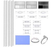KINBOM 21pcs Ajusteurs de Taille de Bague, Reducteur Bague Ajusteur bague avec Chiffon de Polissage Réducteur de Bagues Ajusteurs pour Bague Invisible Transparent pour Alliances Femme